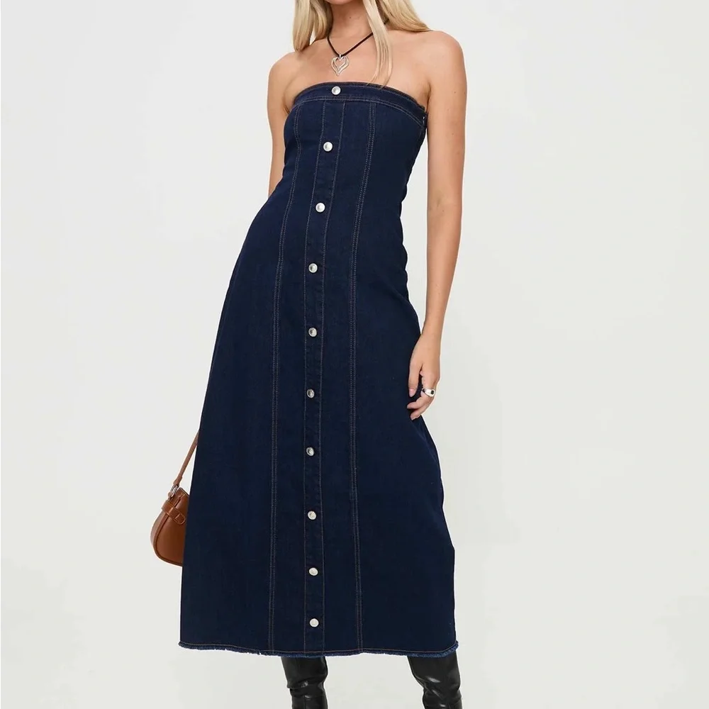 Princess Polly Stoltz Denim Midi Dress NWT - Picture 3 of 9